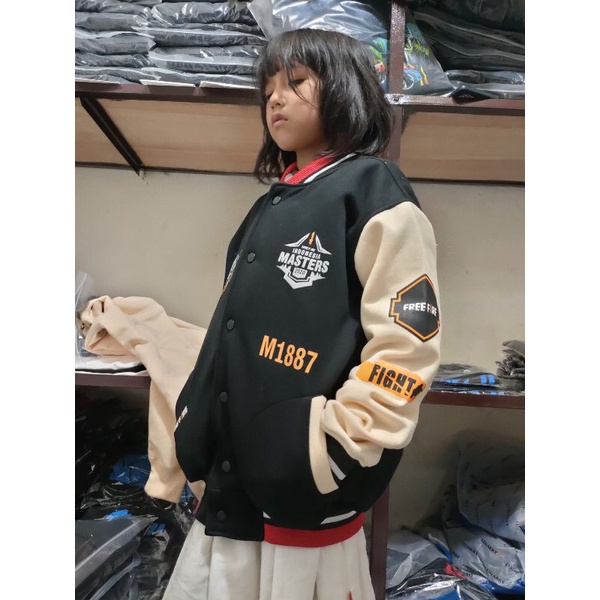 Jaket Varsity Sweater Baseball Anak gaming Angel Freefire