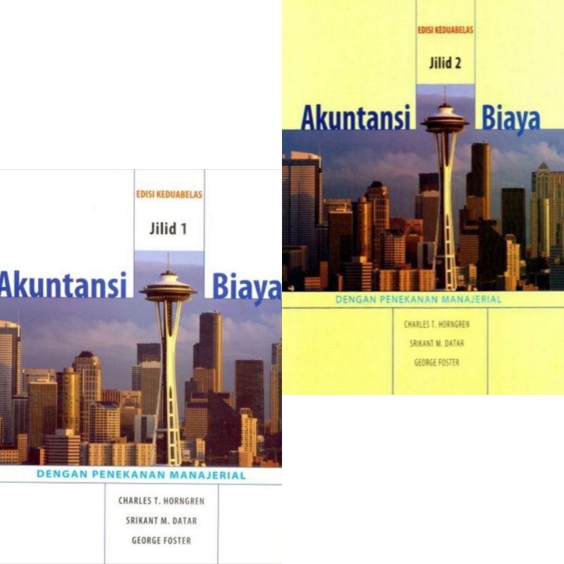 PAKET 2 BUKU AKUNTANSI BIAYA DENGAN PENEKANAN MANAJERIAL EDISI 12 JILID 1 DAN 2 CHARLES T HORNGREN