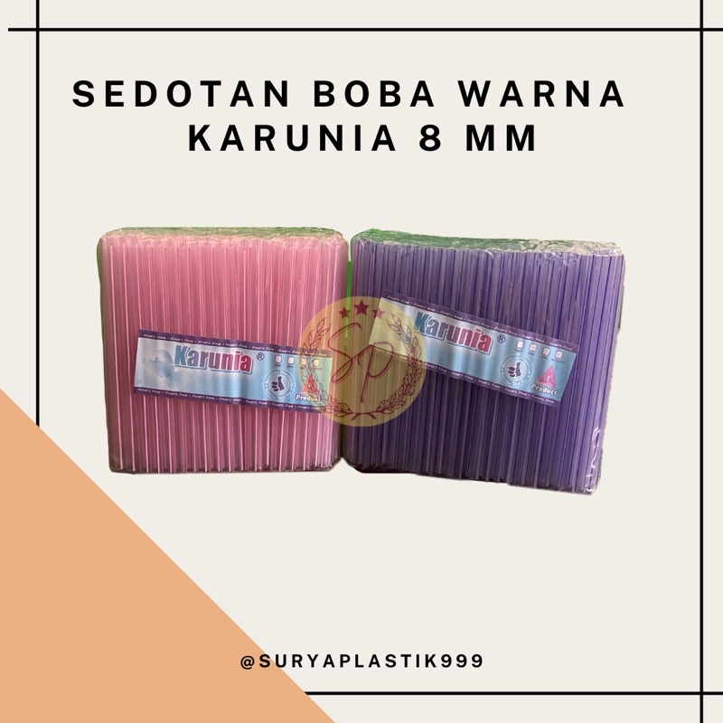 PIPET/SEDOTAN BOBA WARNA KARUNIA 8 MM