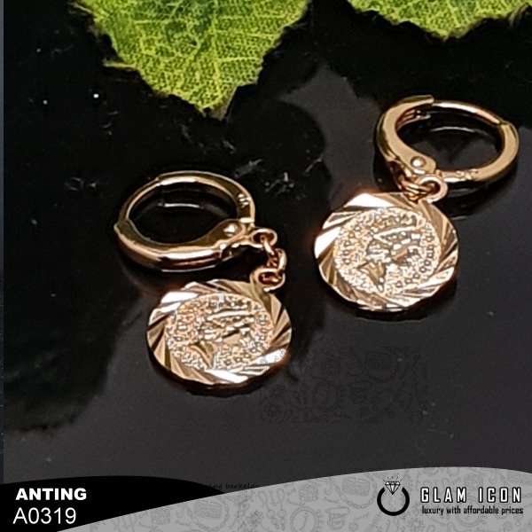 Anting Mata Bandul Koin Ukir GD A0319