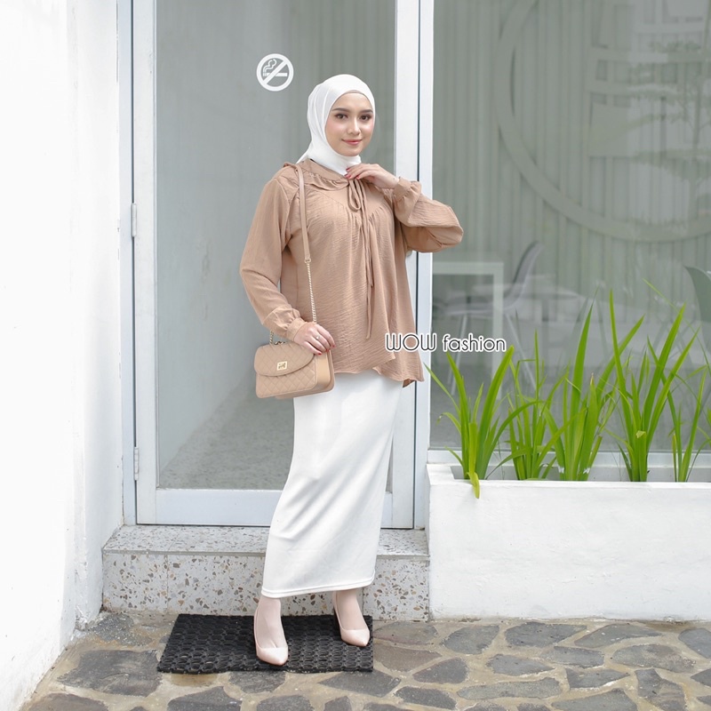 R-A Rivana Blosue Crincle Airflow - Blouse Wanita