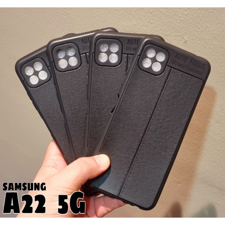 SAMSUNG A22 4G A22 5G CASE AUTO FOKUS SOFTCASE LEATHER SEMI KULIT JERUK AUTOFOKUS SILIKON HITAM