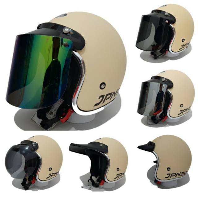 Helm Jpn Retro Cream Dof List Chrome