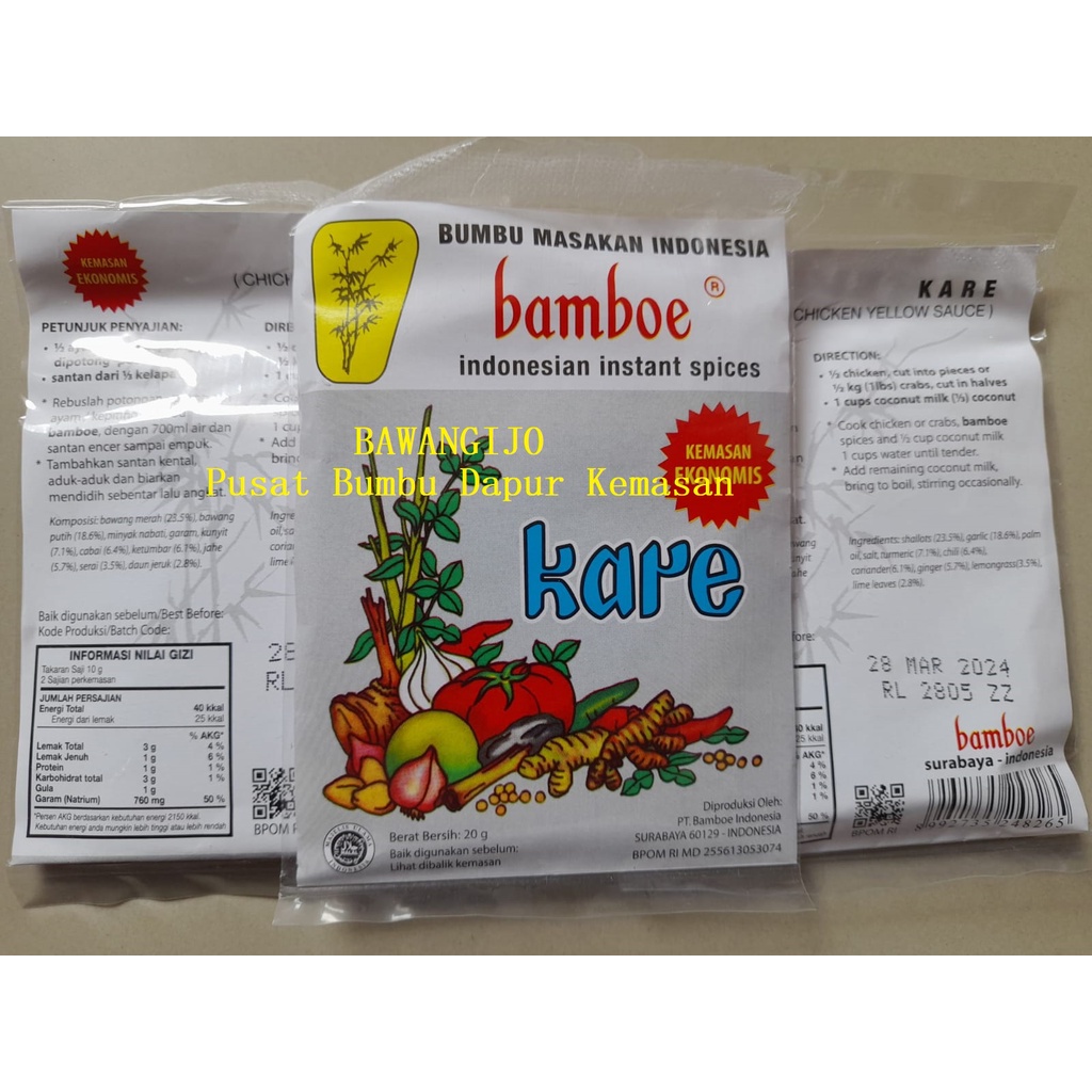 

Bumbu Masak Instant Bamboe Mini KARE 20gr