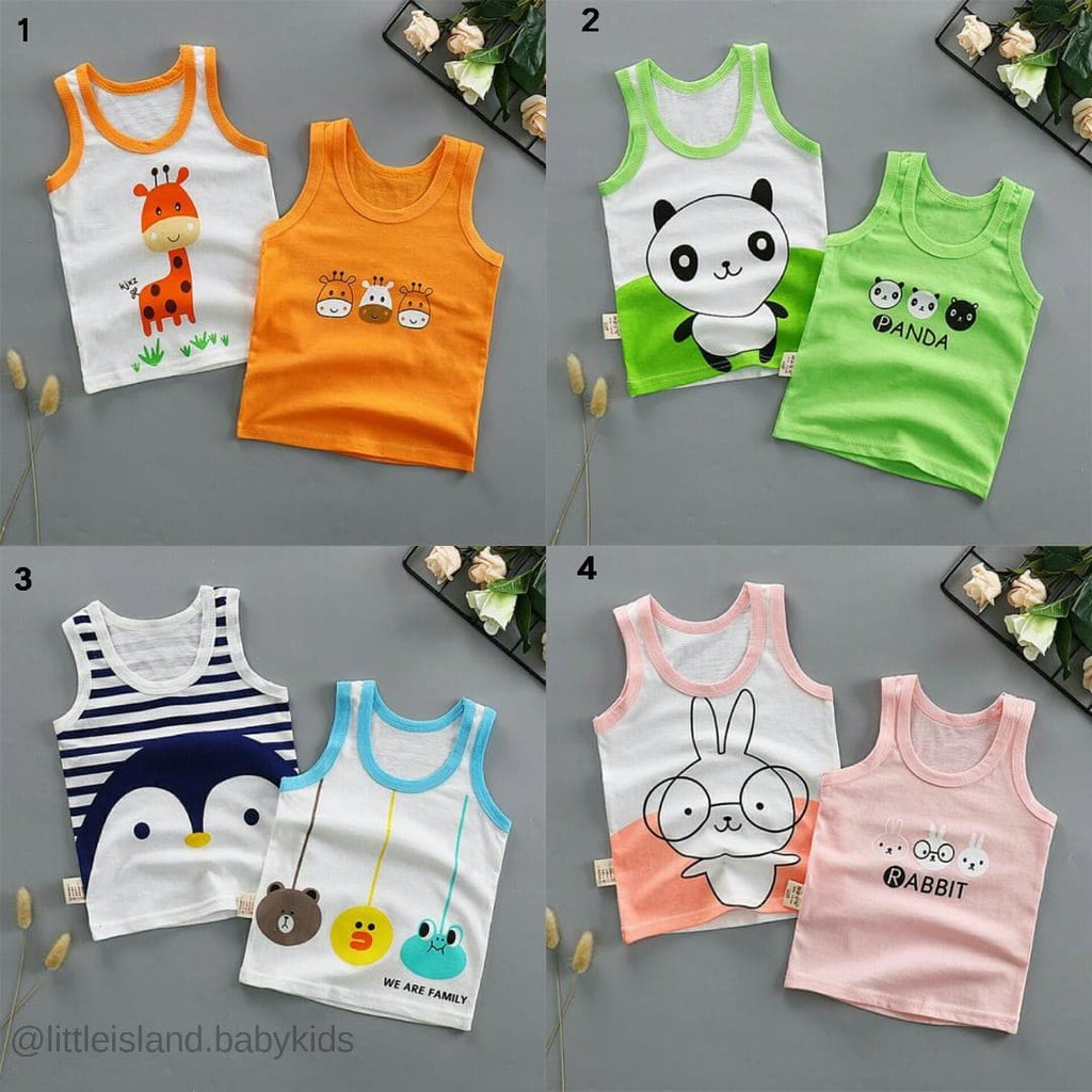 LID9097 - Setelan pendek anak bayi karakter lucu bahan katun / Kaos anak bayi lucu