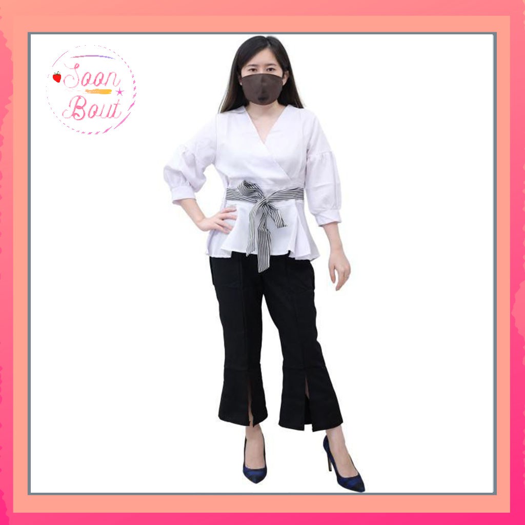 Blouse Wanita / Baju Atasan Wanita Kekinian Polos Variasi Kain Ikat