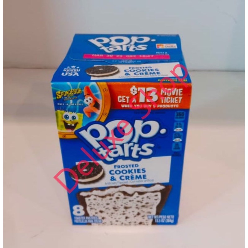 

KELLOGG'S Pop Tarts Cookies and Cream 384 Gram Isi 8 Pcs (Made in USA)