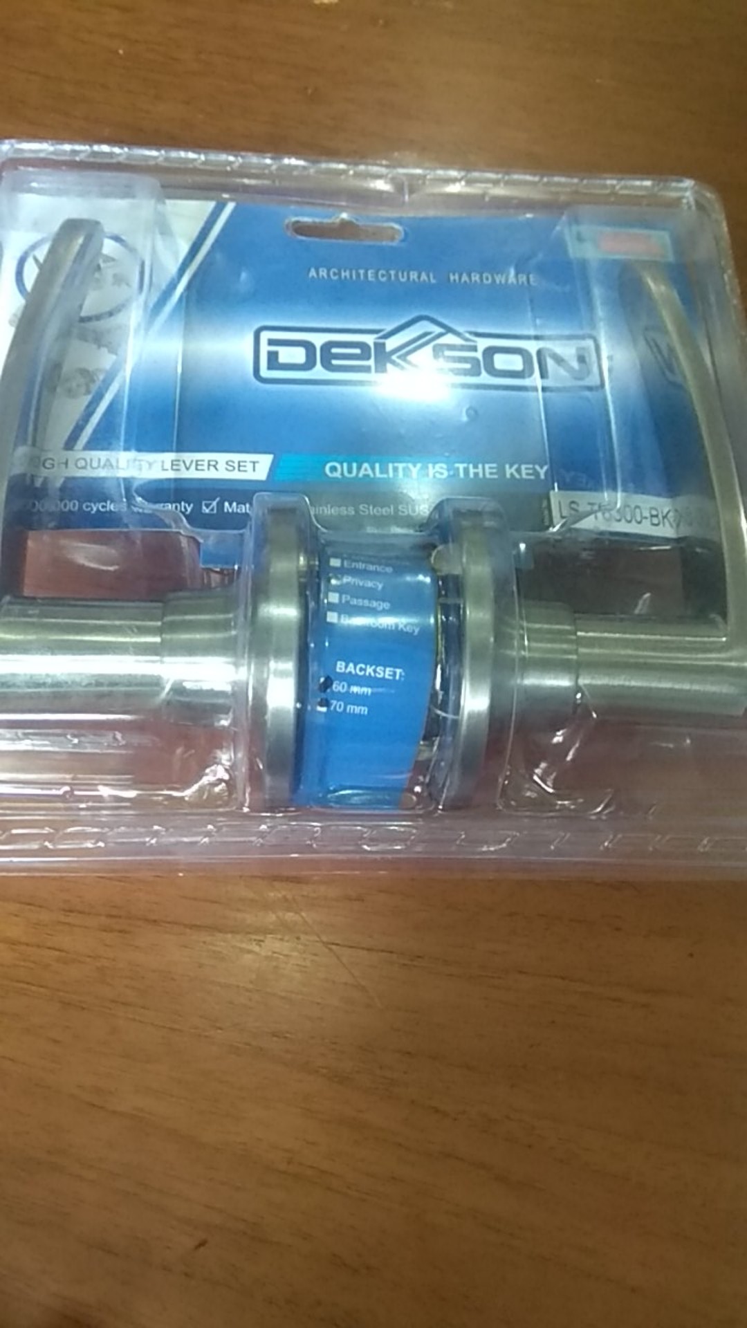 Handle Pintu Dekson / Dekkson Ls T6300 Bk Sss Lock Set / Gagang Pintu Tanpa Anak Kunci