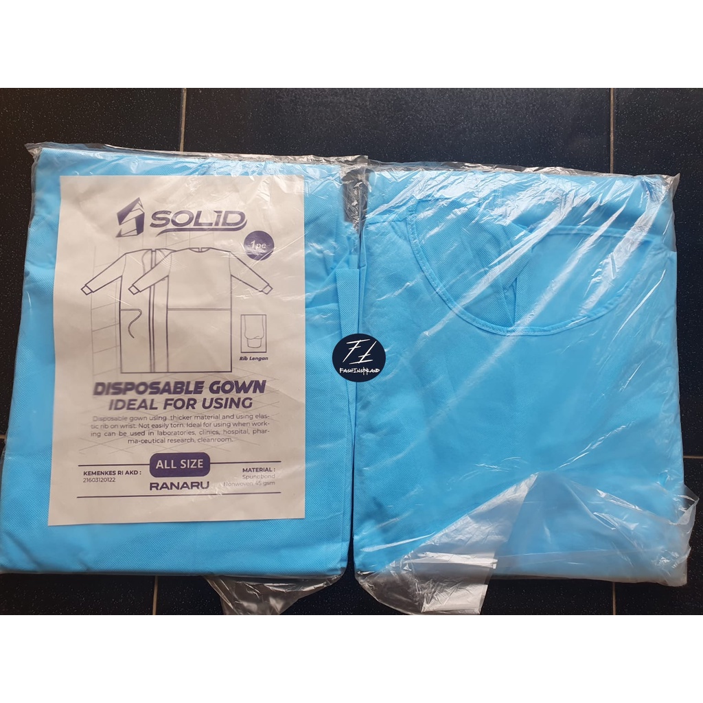 Seragam Pakaian Jubah Medis Operasi APD Disposable Hazmat Coverall Cover All Surgical Gown Warna Bir