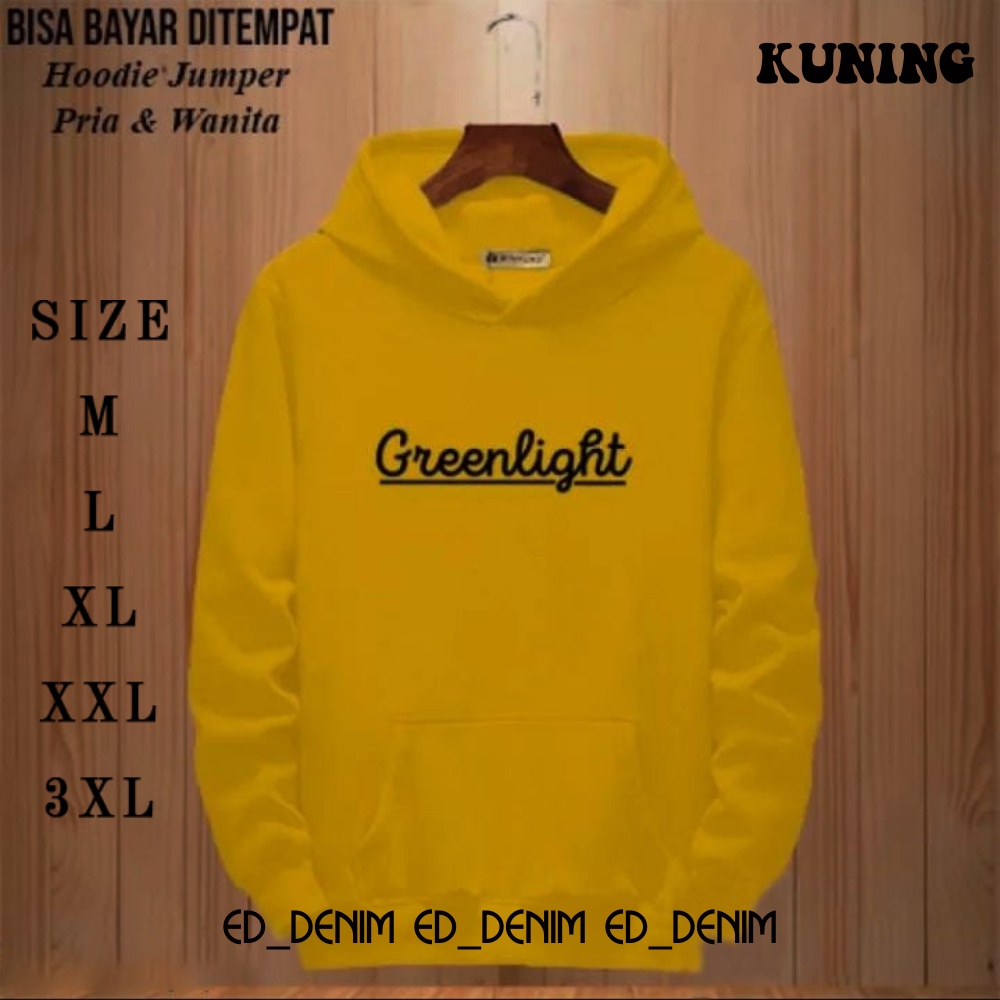 Sweater Hodie Greenlight Jumbo Ukuran M - 3xl Pria Wanita / Hodie Pria Distro / Switer Hoodie Cowok