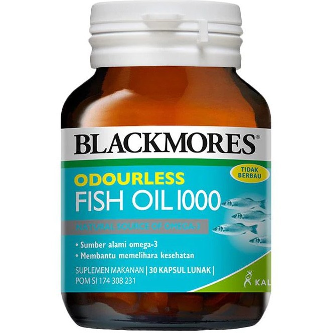 *ORIGINAL* Blackmores Odourless Fish Oil 1000 30caps 30 Capsule / 90caps BPOM Kalbe Farma