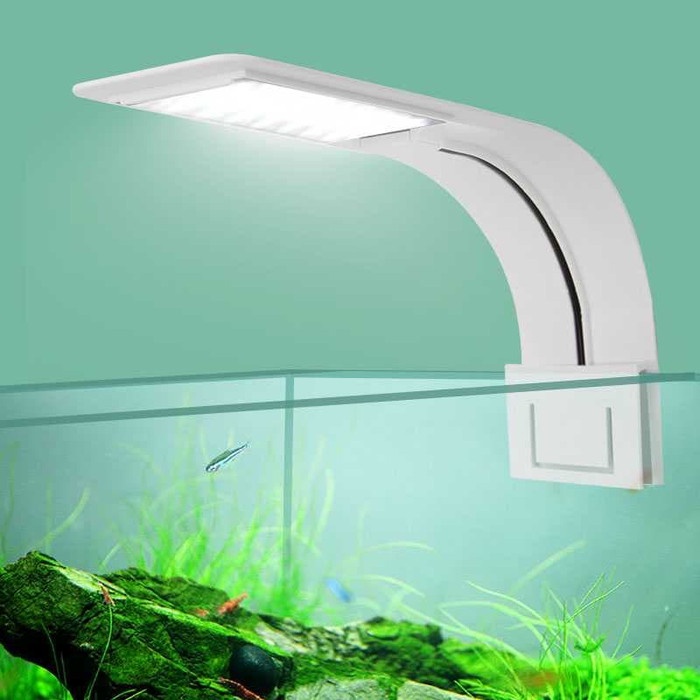 LAMPU LED SUPER SLIM AQUARIUM AQUASCAPE 10WATT MODEL JEPIT CLIP AKUA