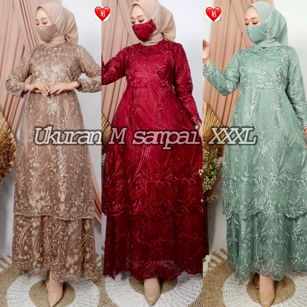 GAMIS TULLE NEW 2 TINGKAT BUSUI /GAMIS KEBAYA TULLE / BAJU PESTA MODERN / GAMIS TILE MITUARA MALAISIA / GAMIS BRUKAT FASHION / GAMIS BRUKAT MUSLIMAH / GAMIS PESTA MUSLIMAH/ GAMIS PESTA MODEL