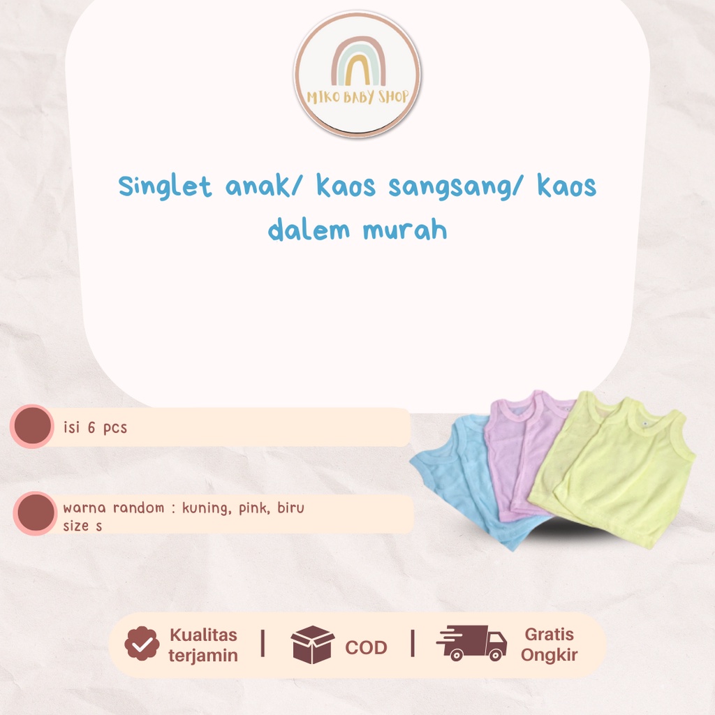 Singlet anak/ kaos sangsang/ kaos dalem murah