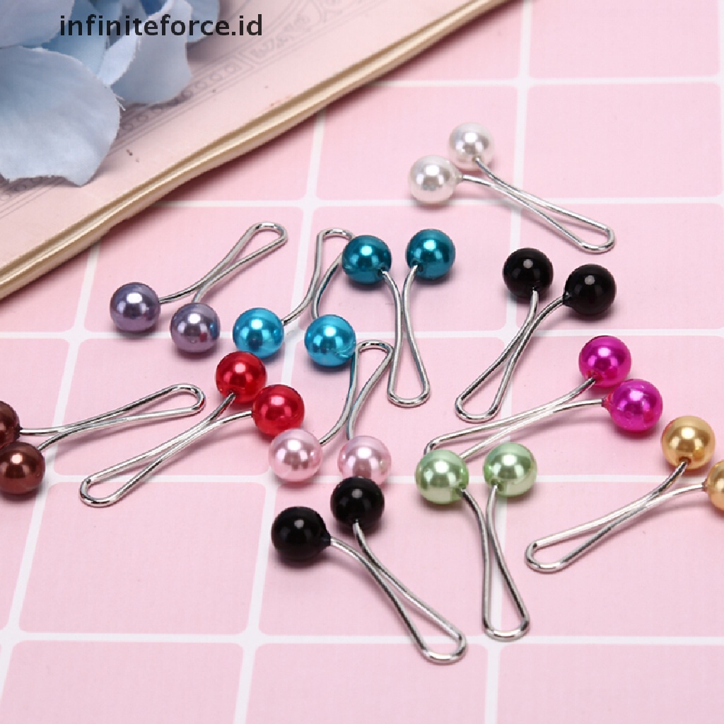 12 Pcs Bros Pin Aksen Mutiara Untuk Syal Hijab Wanita Muslim