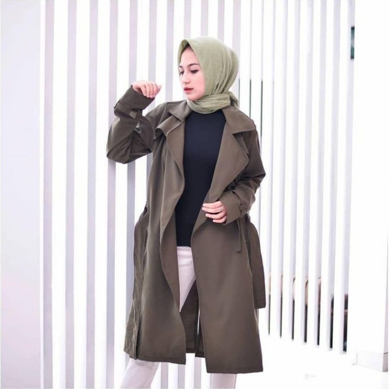Blazer Wanita Panjang Korea Outer Jas Canvas Premium