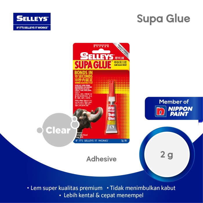 

Nippon Paint - Selleys Supa Glue -2G- Lem Perekat Instan
