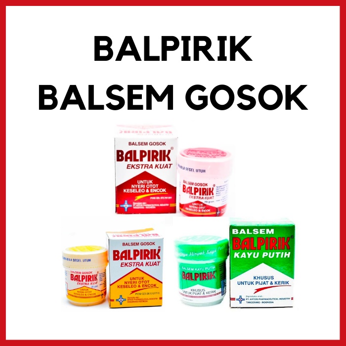 Balpirik Balsam Gosok Ekstra Kuat Balpirik Merah Kuning Hijau Kayu putih Balsem