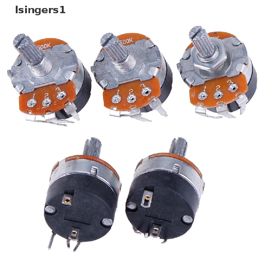 (lsingers1) 5pcs Potentiometer Karbon B500K WH138-4 Ohm Dengan Saklar