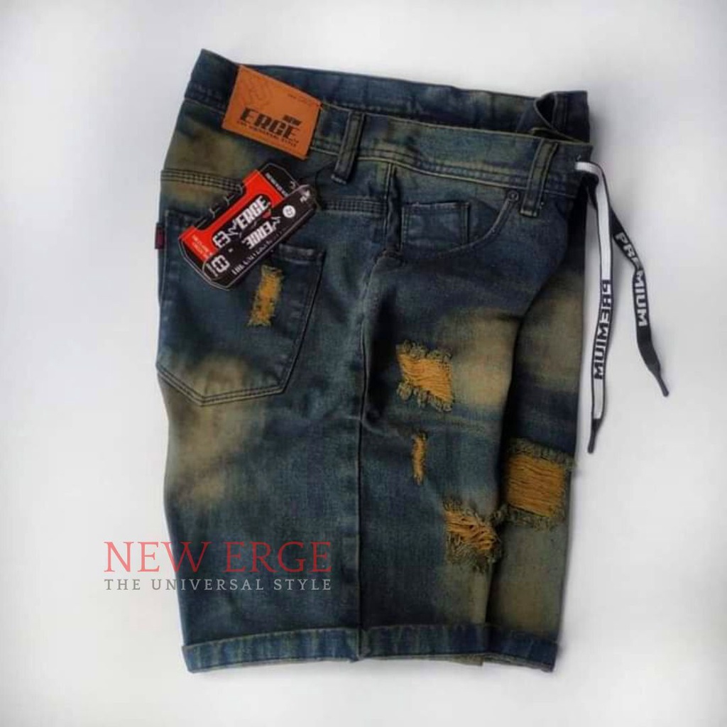 Celana Pendek Sobek Pria Jeans Distro Original jumbo oversize bigsize 37 - 44