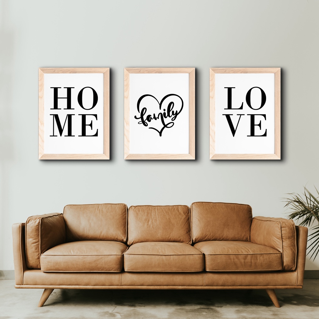 Pajangan Dinding 30x40 Love Family Dekorasi Besar Jumbo Big Hiasan Dinding Minimalis Dekorasi Kamar 