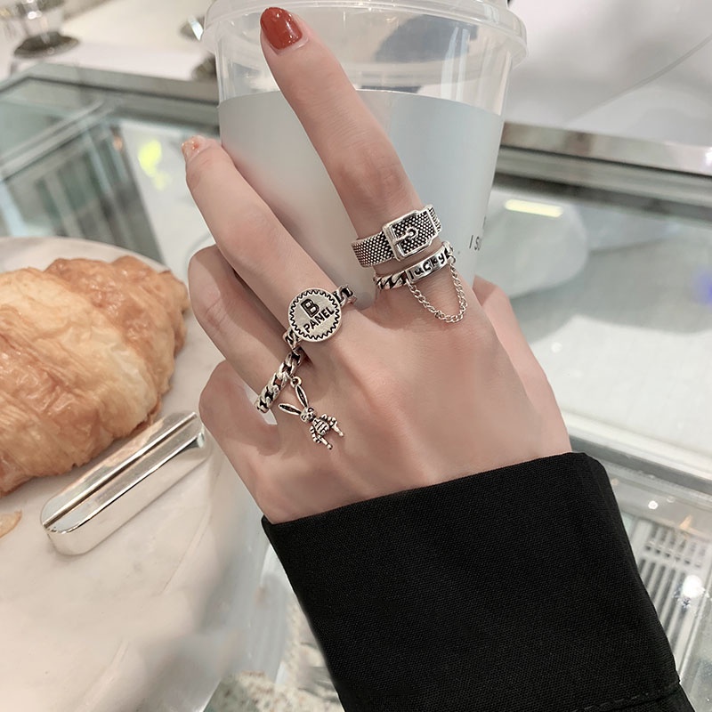 Open Ring Accessories Fashion Trendy Personality Retro Dark Wind