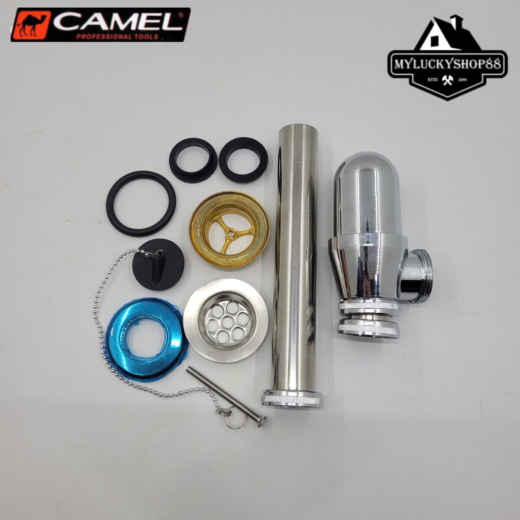 Camel Sifon Besi Set Wastafel Model Botol Avur Saringan Pembuangan