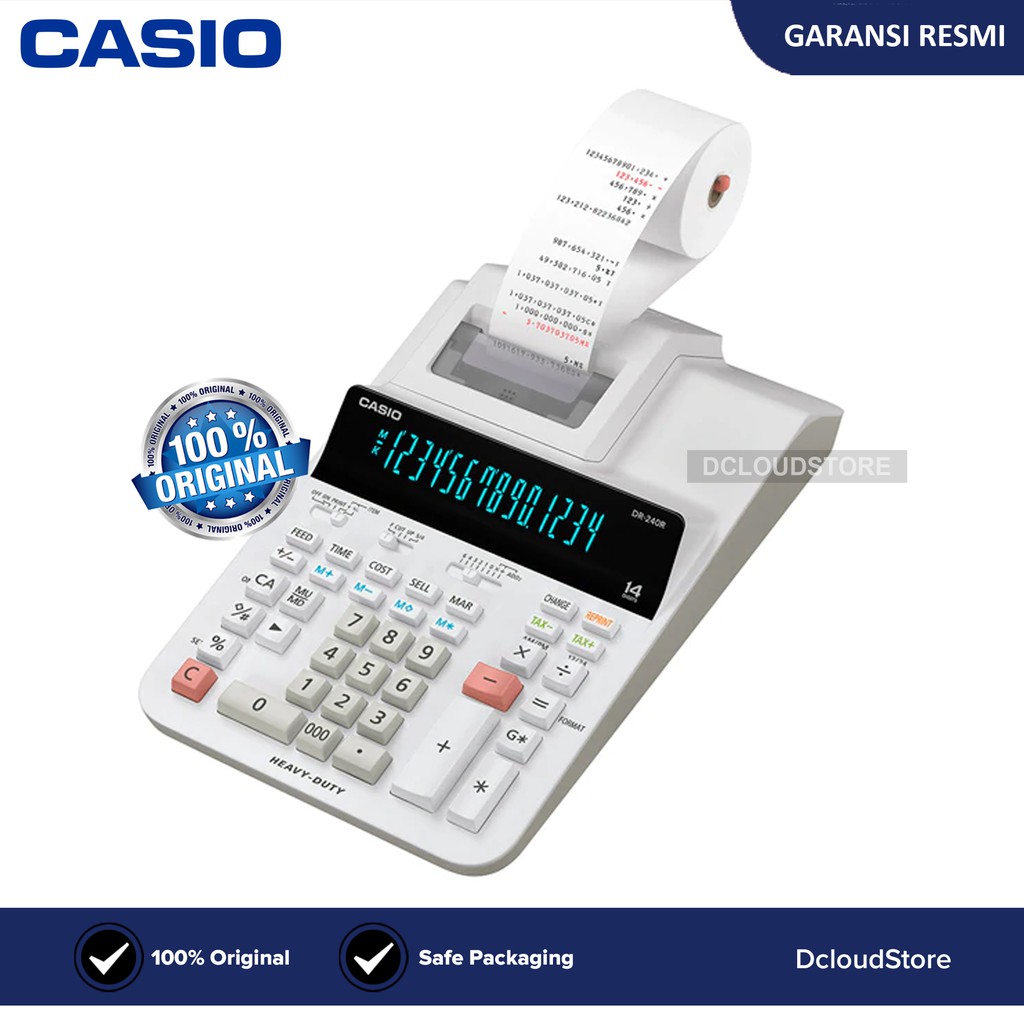 

Calculator Original Casio DR-240R Printing Kasir Struk Kalkulator Printer DR 240 R DR240R