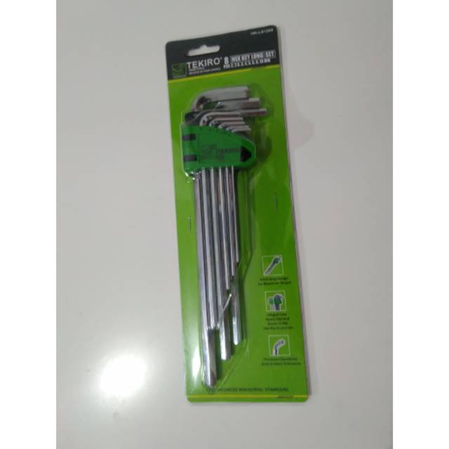 TEKIRO kunci L set PANJANG 8pcs hex key long set ORIGINAL