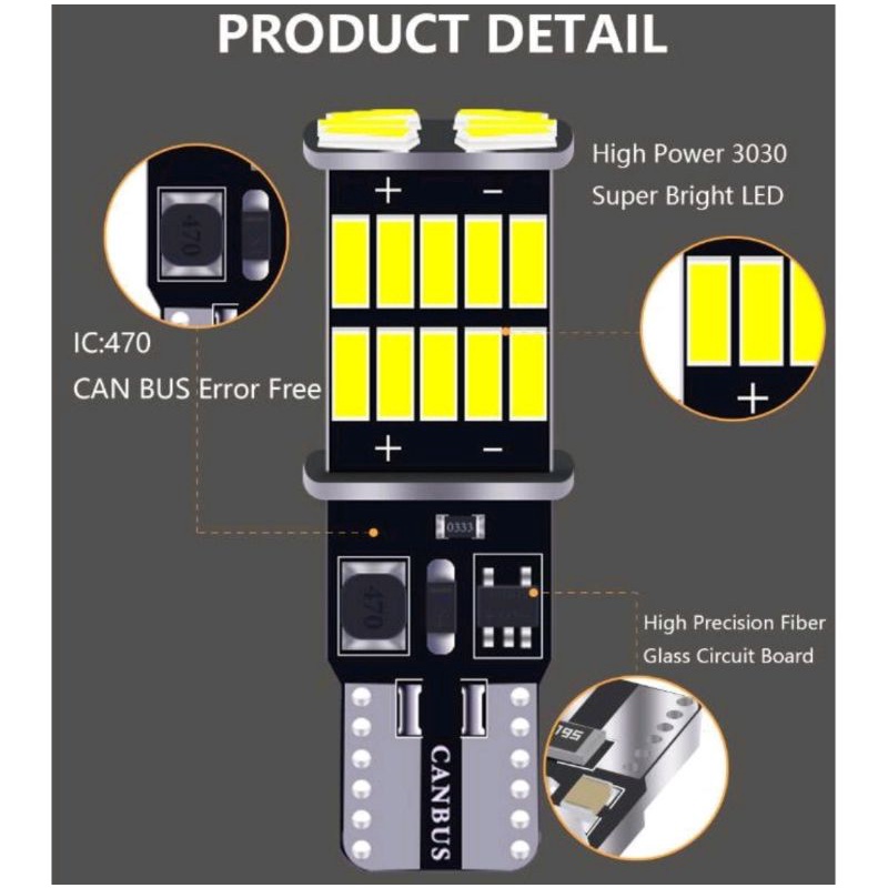 LAMPU LED T10 CANBUS 26 MATA SUPER TERANG