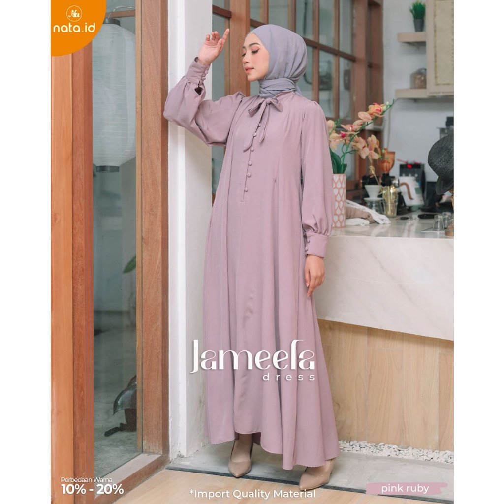 JAMEELA DRESS BY NATA.ID ABAYA MUSLIMAH GAMIS POLOS KEKINIAN