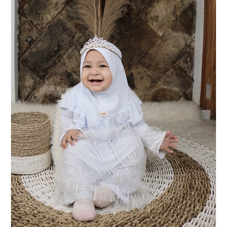 gamis bayi aqiqah & anak 1 - 2 tahun warna Putih
