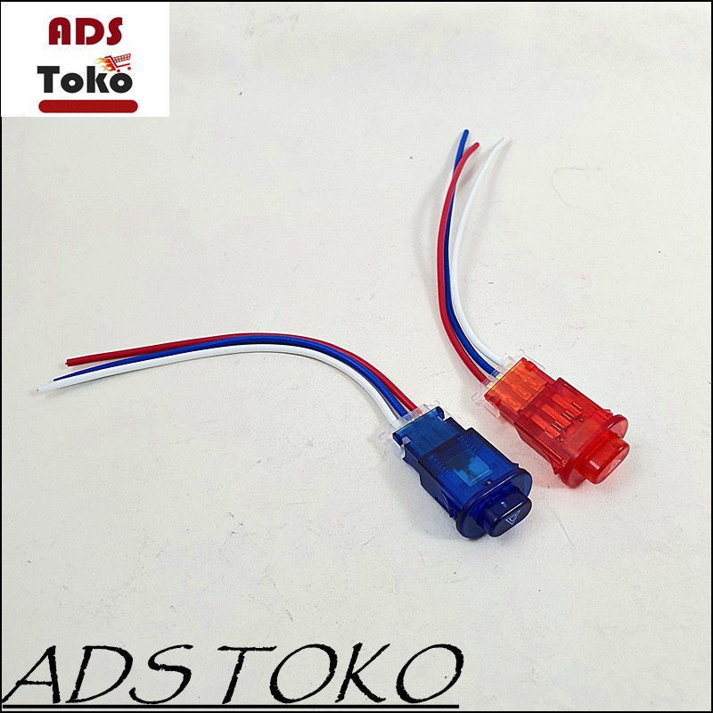 Saklar Lampu Hazard Switch ON OFF Biru Dan Merah Lampu Motor Push Button