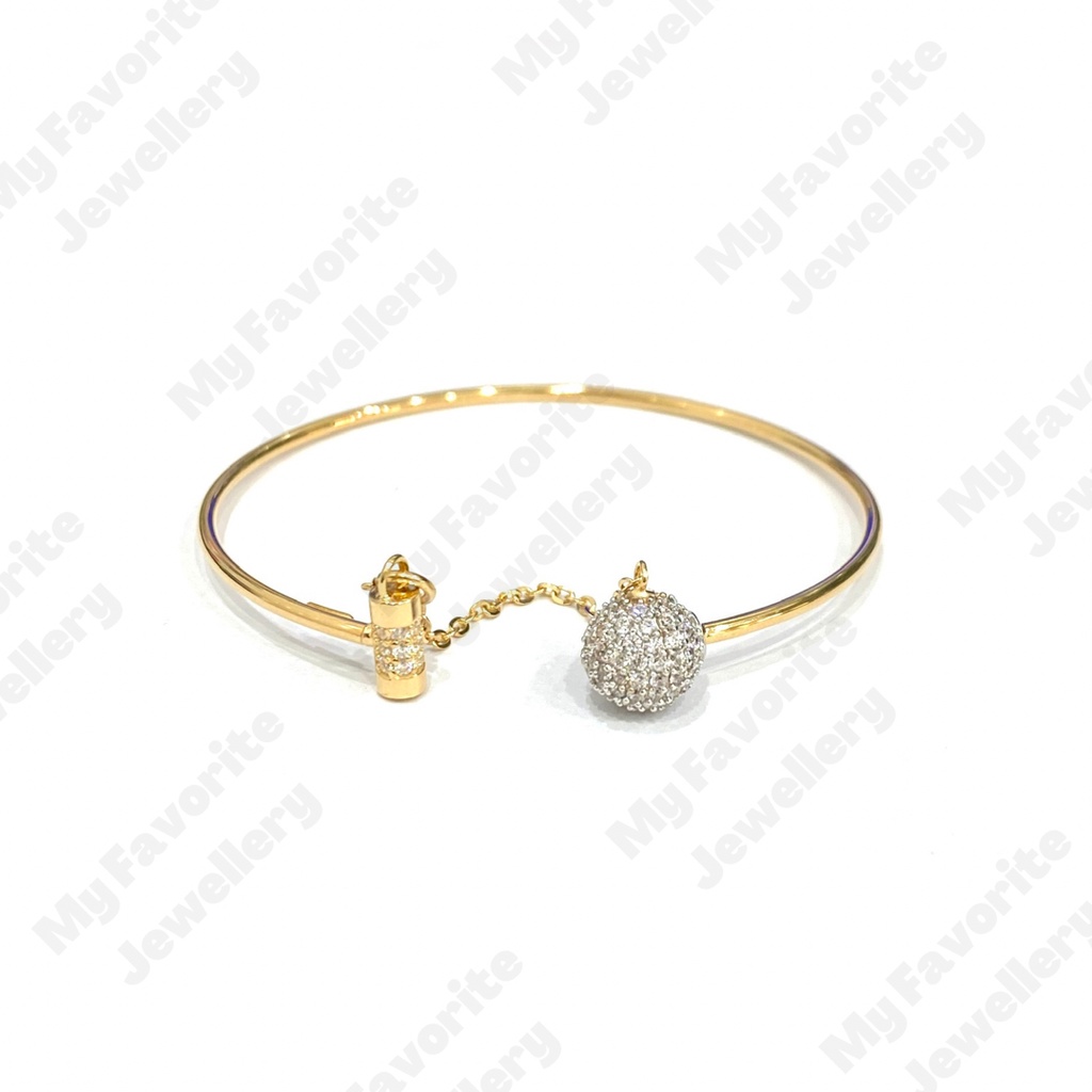 Gelang Tinju Bola Putih Emas Asli Kadar 700