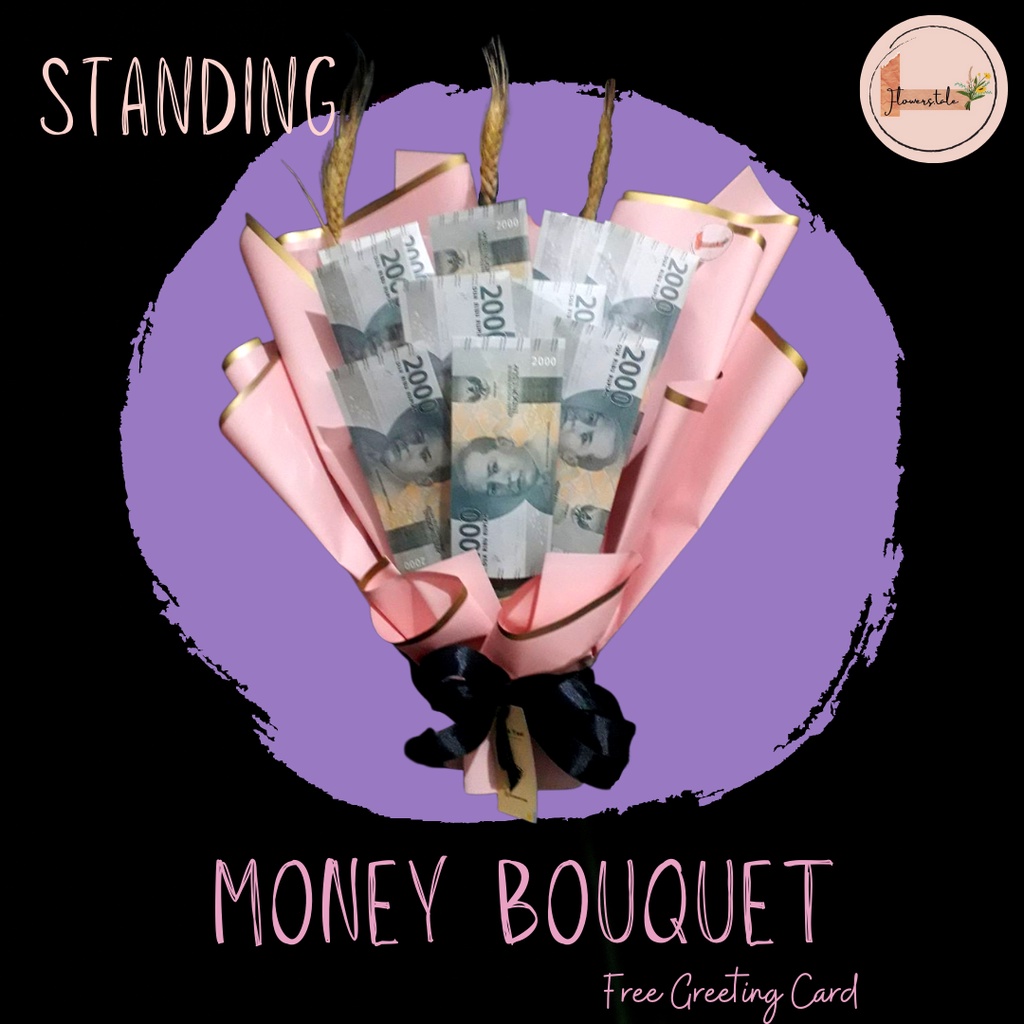 Buket Uang asli Rp. 2000,- (10 lembar) |bouquet uang asli| |buket wisuda|