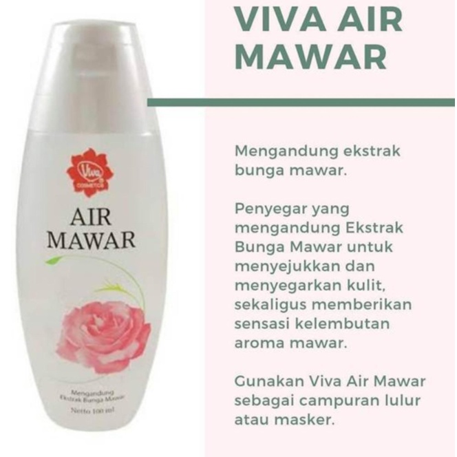 VIVA Face Tonic 200 ML Astringent - Tonik Wajah &amp; Air Mawar BPOM