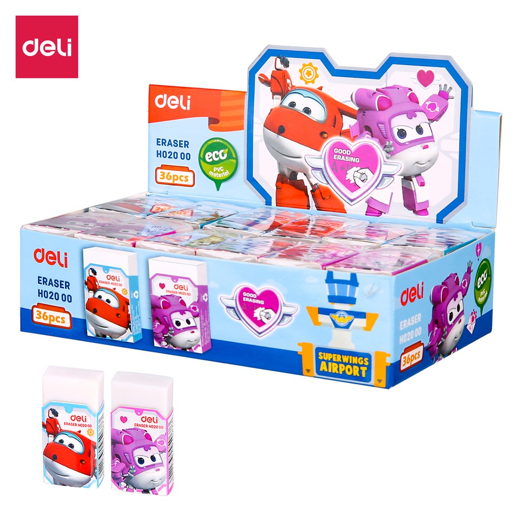 

Eraser Deli EH02000 dan EH02100 Super Wings Penghapus Lucu