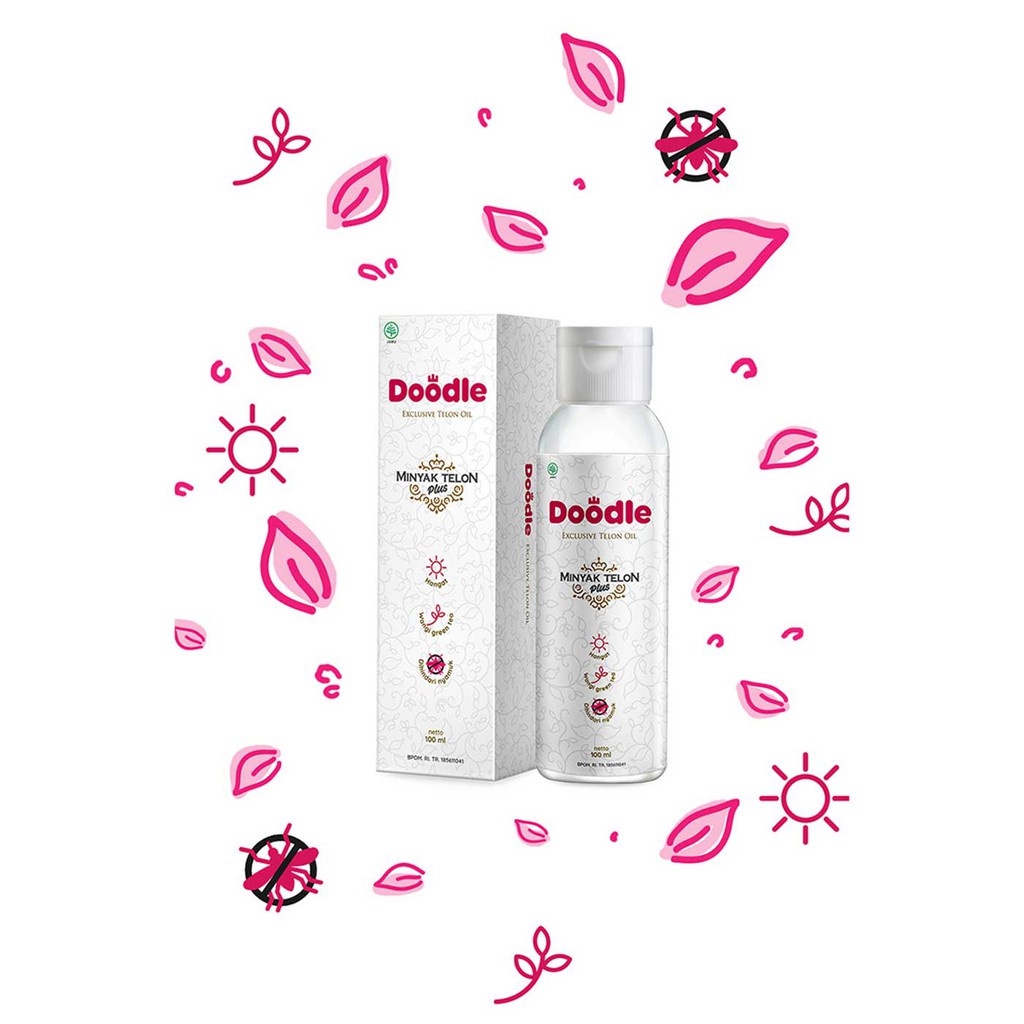 DOODLE MINYAK TELON DOODLE GREEN TEA untuk bayi dan anak 100ml
