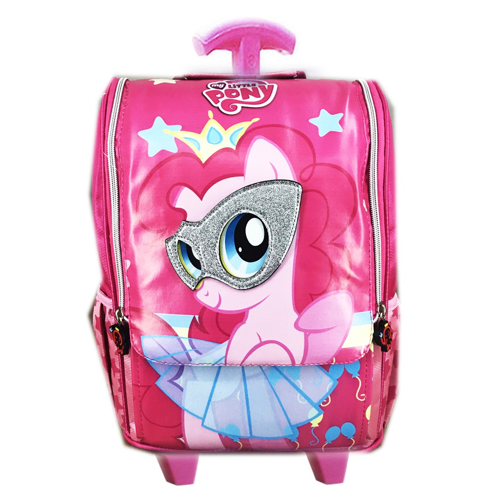 Tas Troley Sekolah Anak TK Jepang kuda pony pinke pie 3D Timbul LBKP