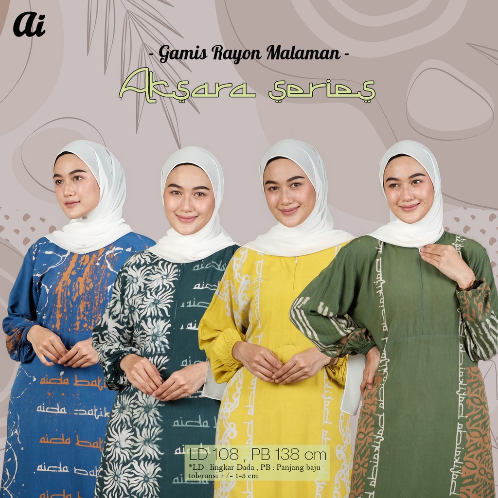 Gamis Rayon Aksara jawa  dress rayonsuper busui syari