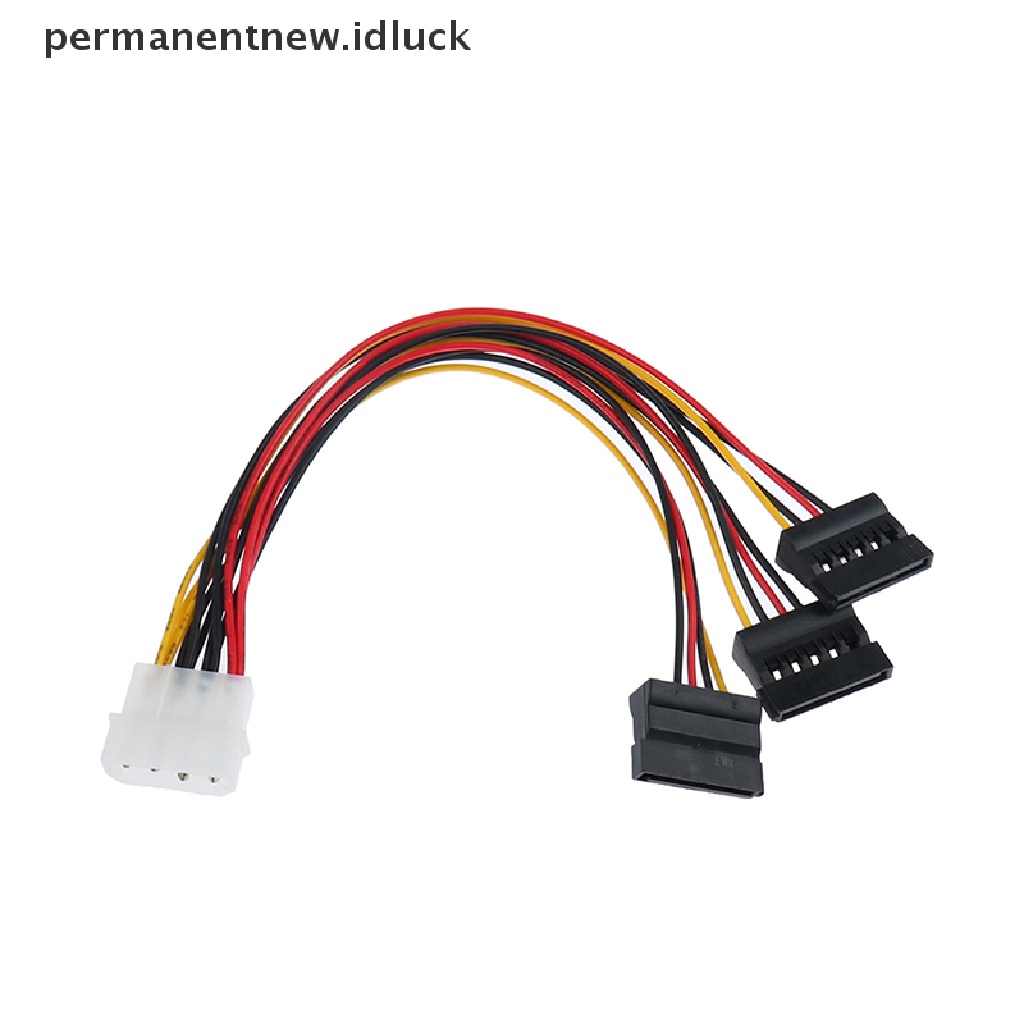 (luckypermanentnew) Kabel Extension Power Splitter 4Pin IDE Molex Ke 3 ATA SATA