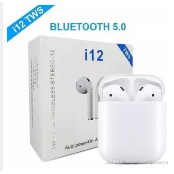 i12 TWS Handsfree Headset Earphone Bluetooth Wireless Sport Earphone Handsfree Kualitas A