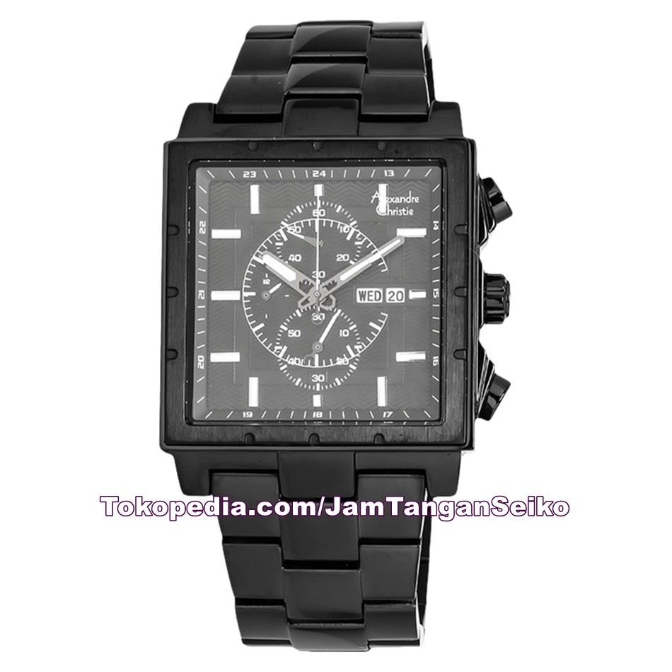 Jam Tangan Pria Alexandre Christie AC 6460 MC BIPBA Chronograph Black