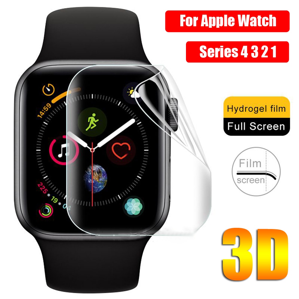 Film Pelindung Layar Tpu Hydrogel 3d Full Cover Tahan Lama Untuk Apple Watch Seri 4 3 2 1