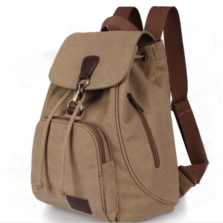 Tas Ransel Wanita Import 3 Resleting Tas Ransel Canvas Pria Wanita Sling Bag Korea Murah Tas Fashion