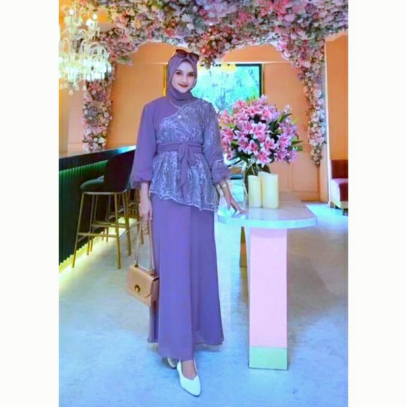 ]New[ Saukia Dress Brukat Mewah Remaja Dewasa Wanita / Gamis Fashion Seragam Pakaian Pesta Kondangan Jumbo Termurah