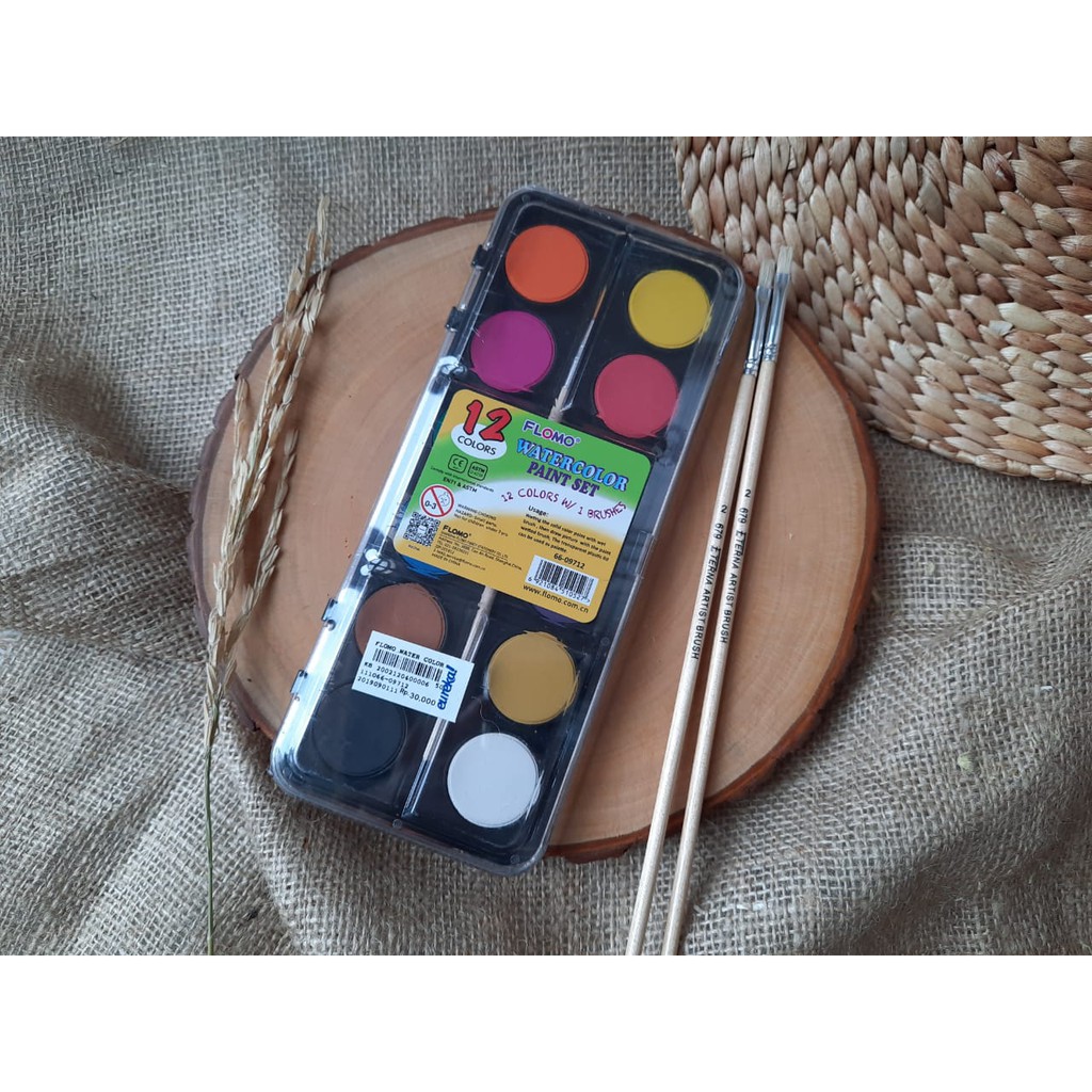 

Flomo Watercolour Paint Set 12 with Brushes