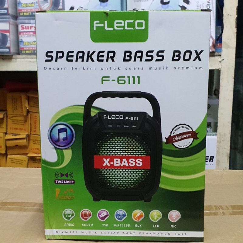 Speaker Super bass Bluetooth Free mic Fleco F 6111 / 6112