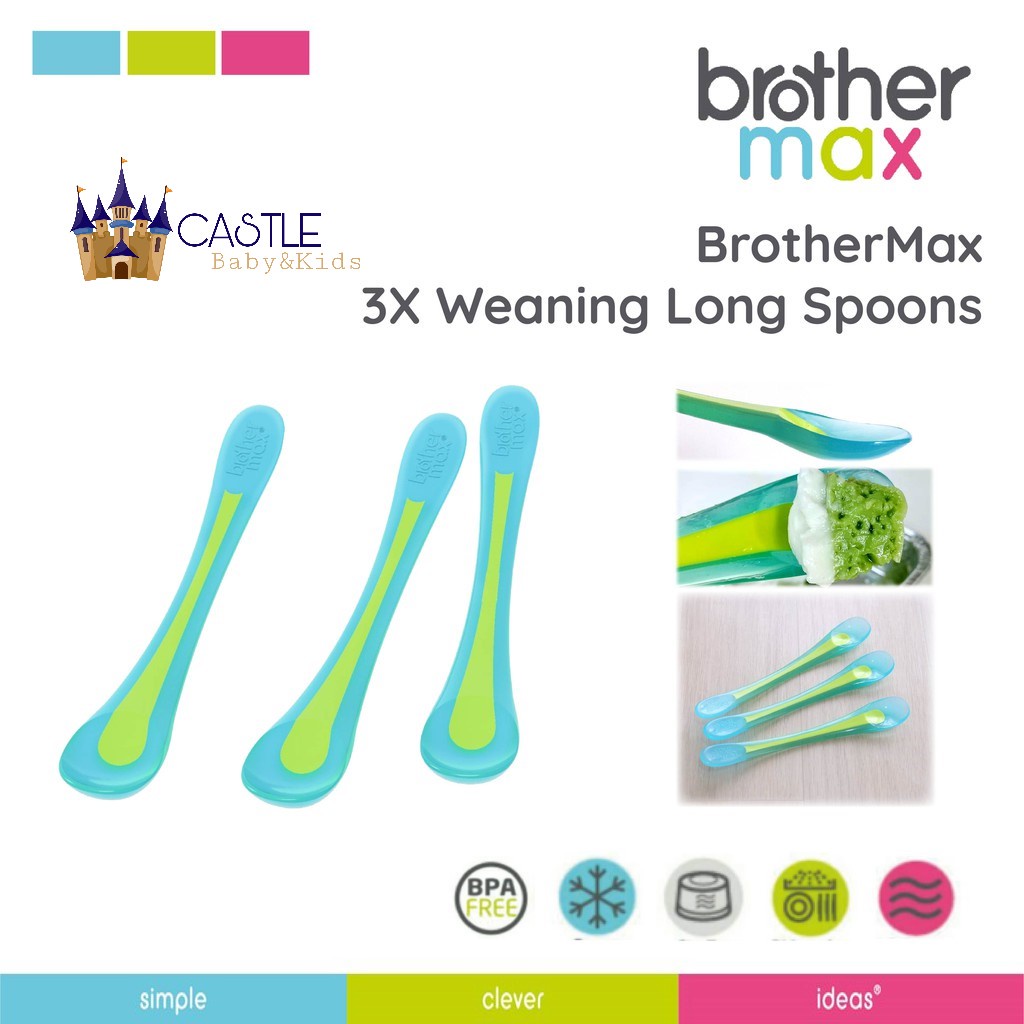 Castle - Brother Max 3x Long Spoons – Sendok MPASI Baby - Sendok Isi 3pcs