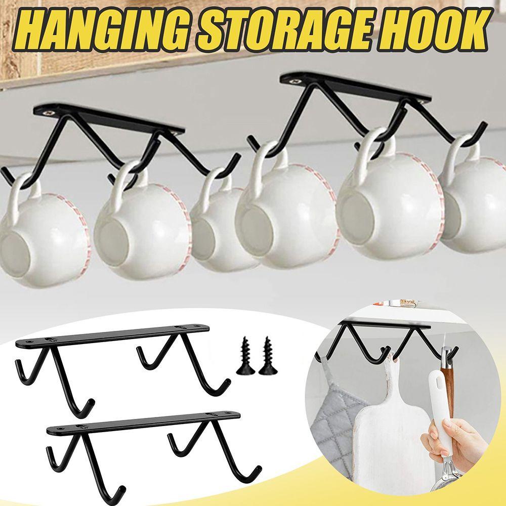 Rak Cangkir Atas Home Drainer Drying Rack Cabinet Hook Rak Penyimpanan Besi